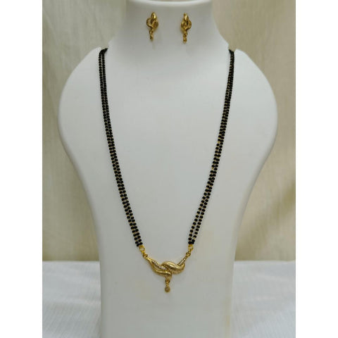 Enchanted Alloy Adorn Set Of Short Mangalsutra With Earrings