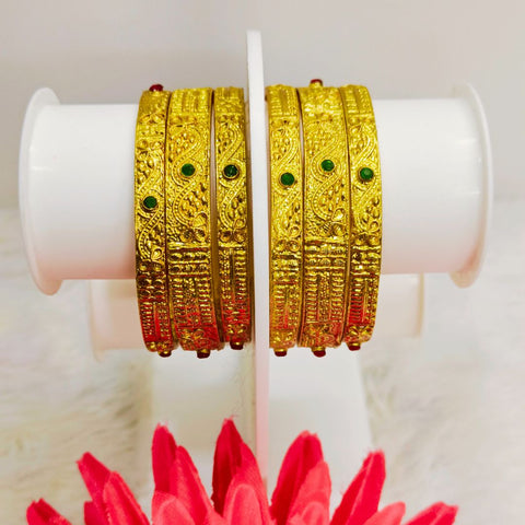 Glorious Gold Plated Bridal Bangles 6 Pieces