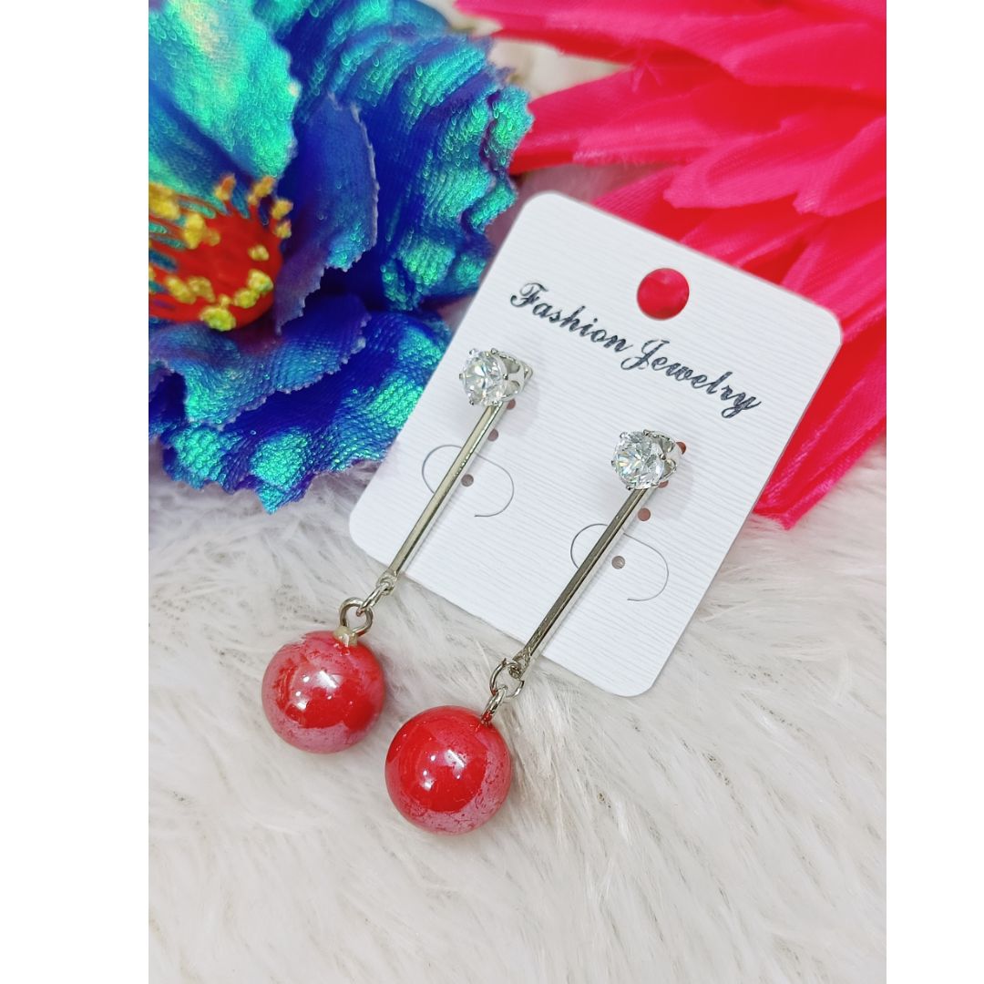 Red Color Fancy Earrings