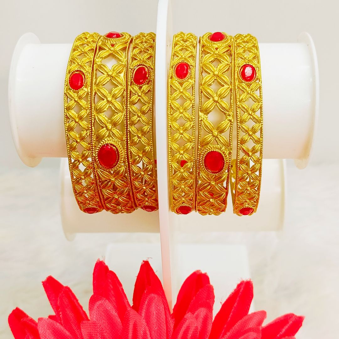 Beauty Trendz Gold Plated Bridal Bangles 6 Pieces