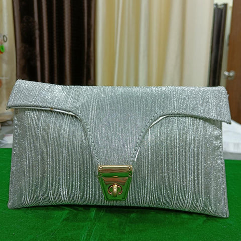 Metallic Silver - Party Wear Clutches