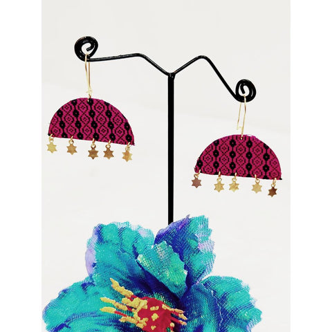 Embroidered Whisper Fabric Earrings