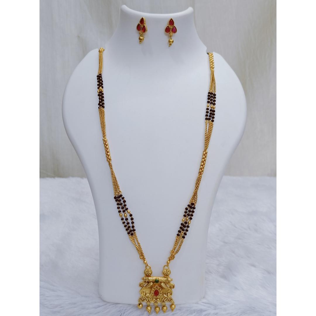 Opulent Aura Duo - Long Mangalsutra With Earrings