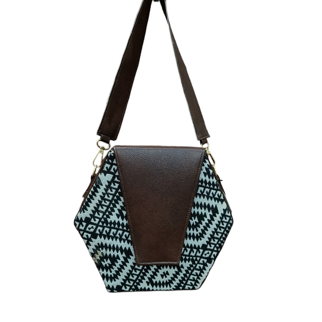 Mosaic Hexagon Carryall - Hexagon Shape Hand Bags