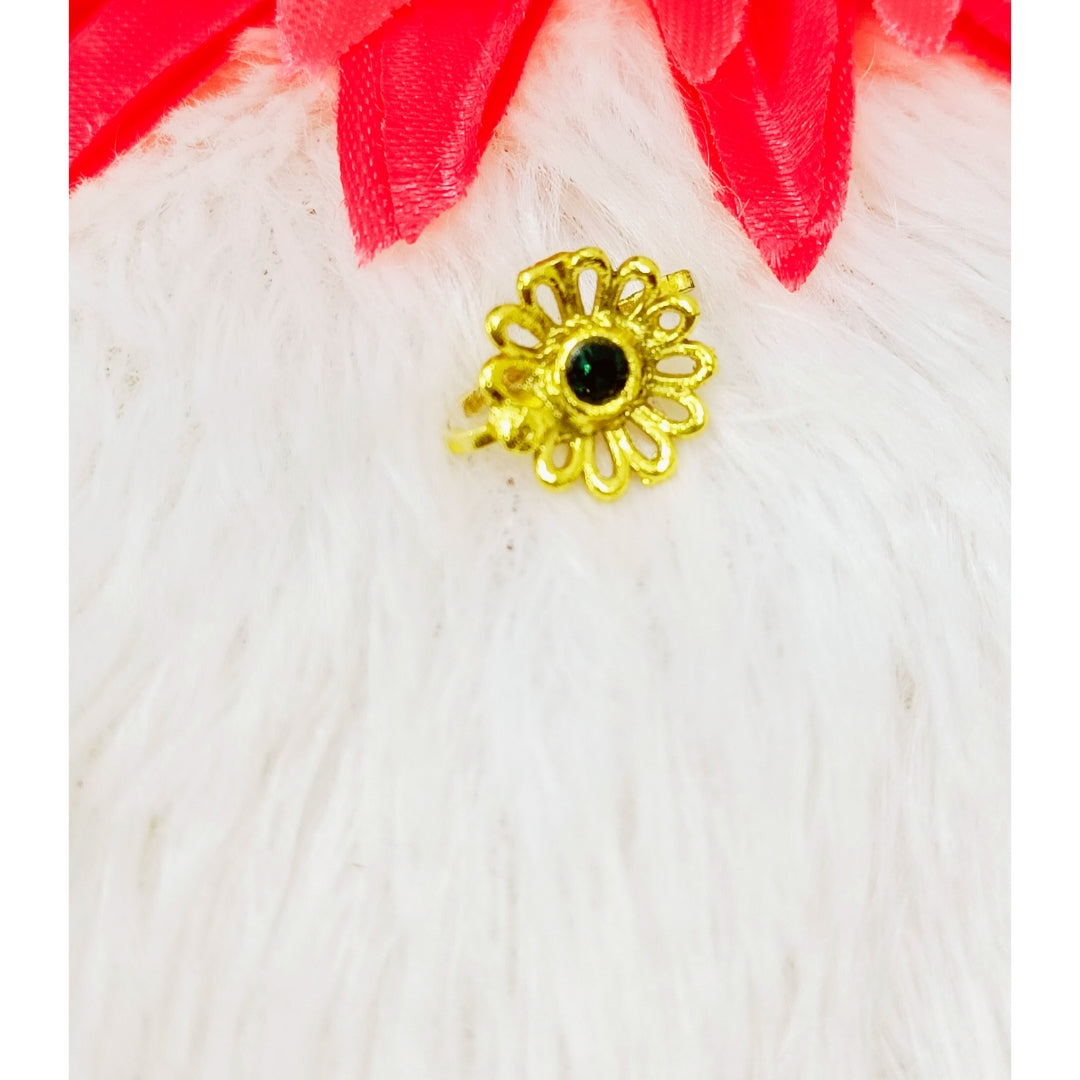 Ethereal Flower Shape Golden Nose Pin