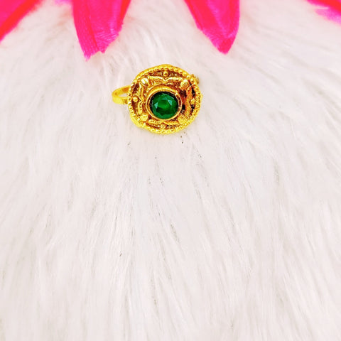 Golden Beauty Nath With Green Diamond