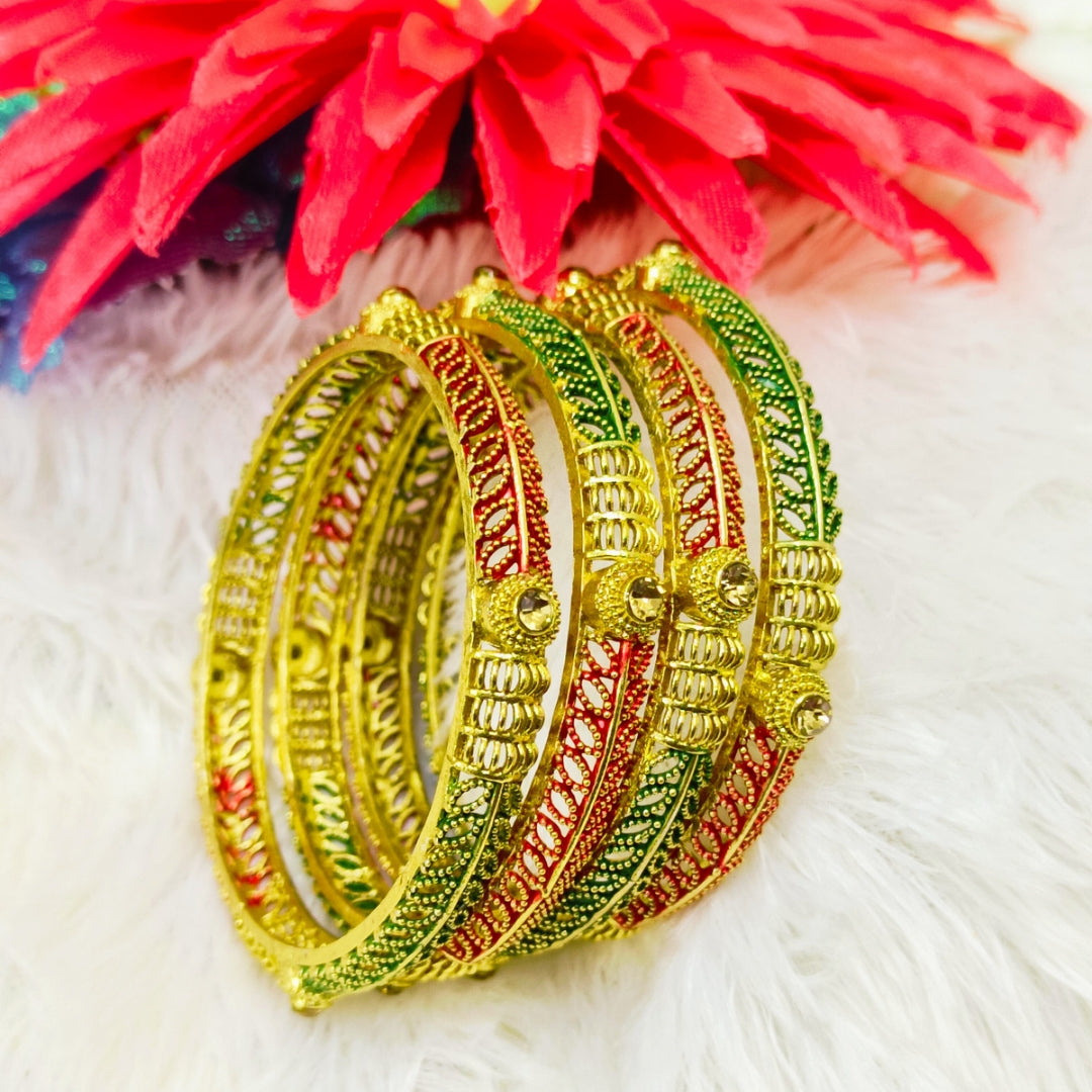 Multicolor Fancy Bangles 4 Pieces