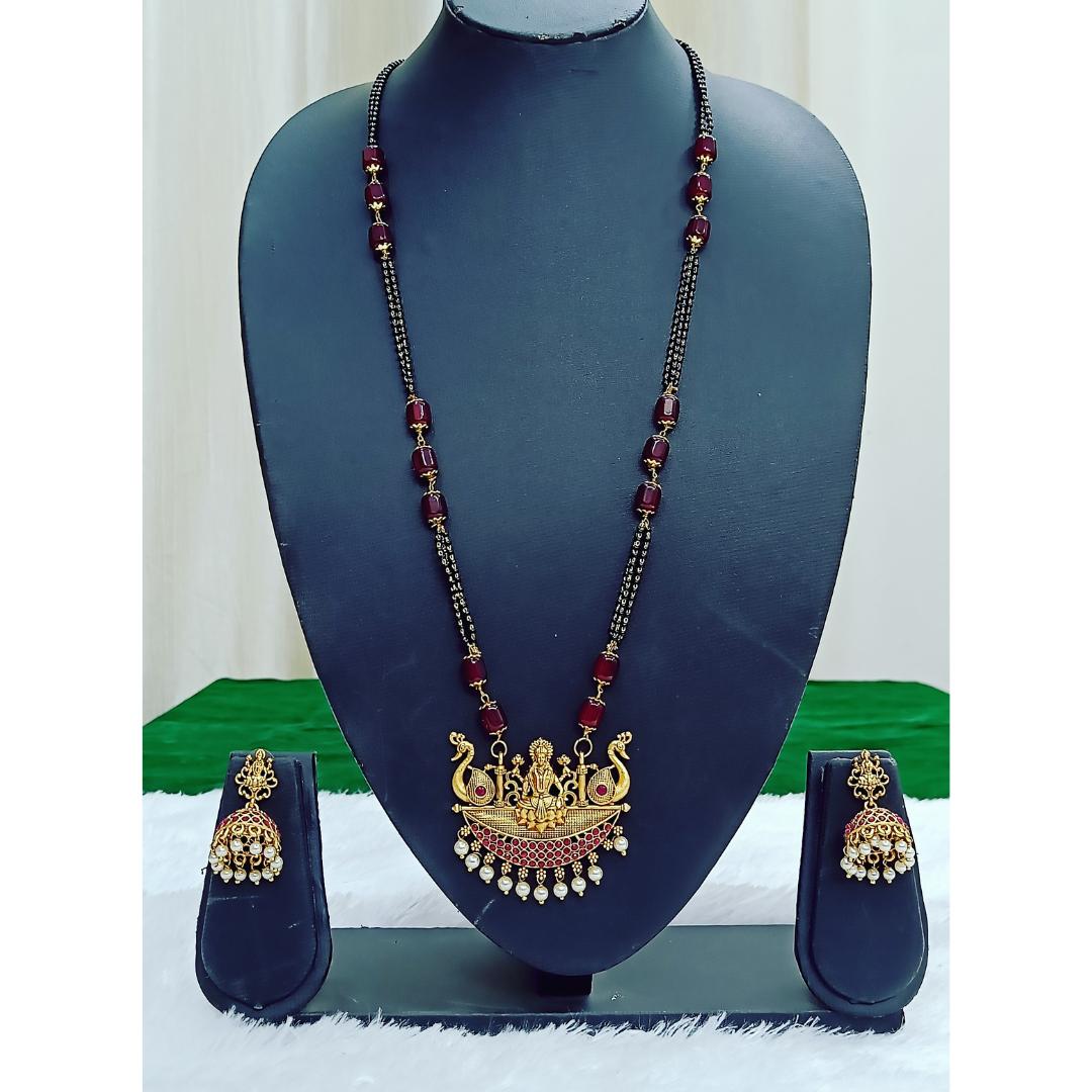 Mystique Adorn Set - Long Mangalsutra With Earrings