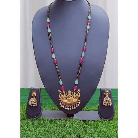 Engraved Devotion Collection - Long Mangalsutra With Earrings