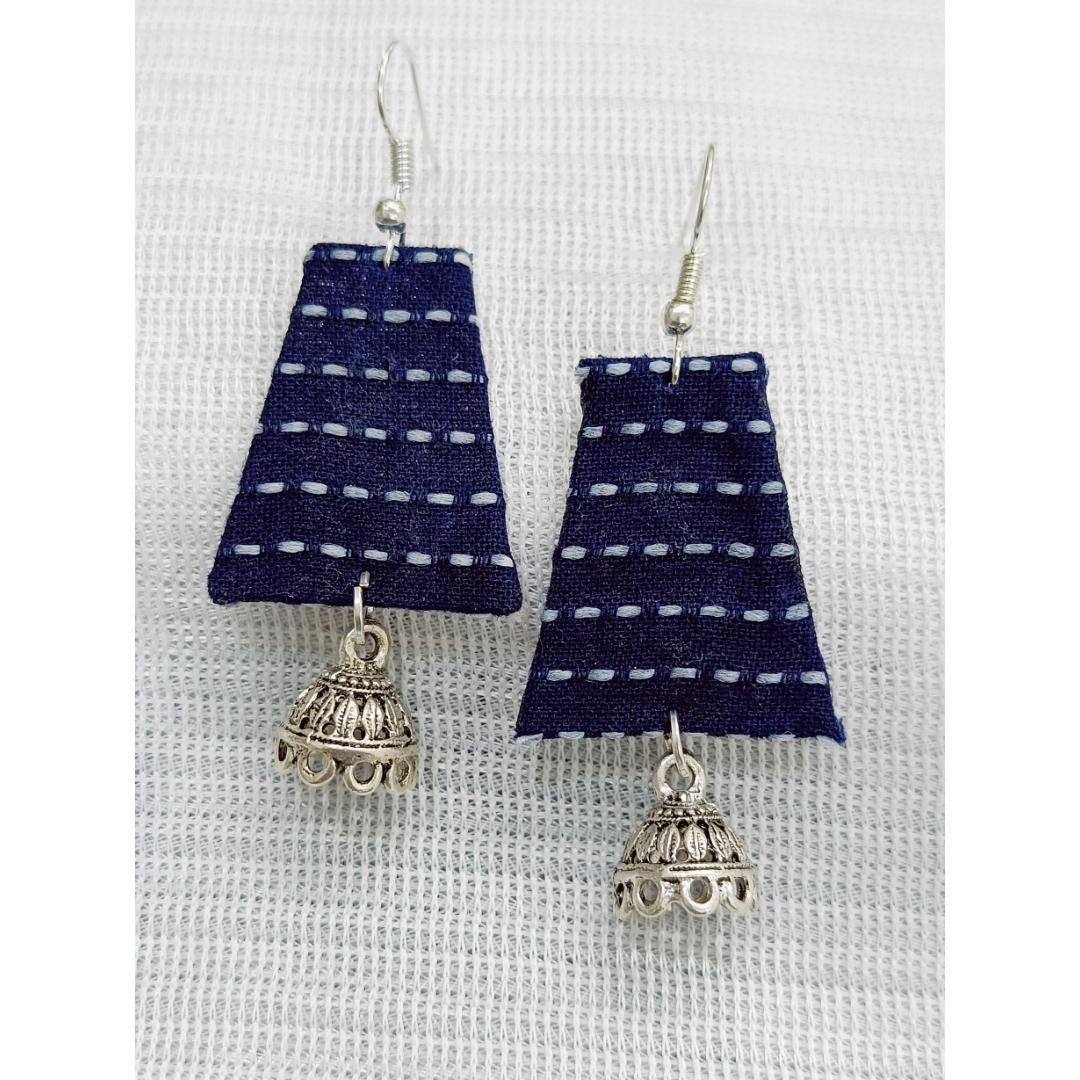 Textured Thread Adornments Fabric Earrings