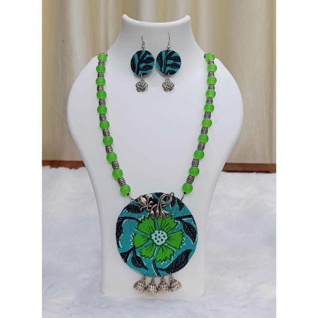 Artisan Crafted Necklace - Handmade Fabric Necklace