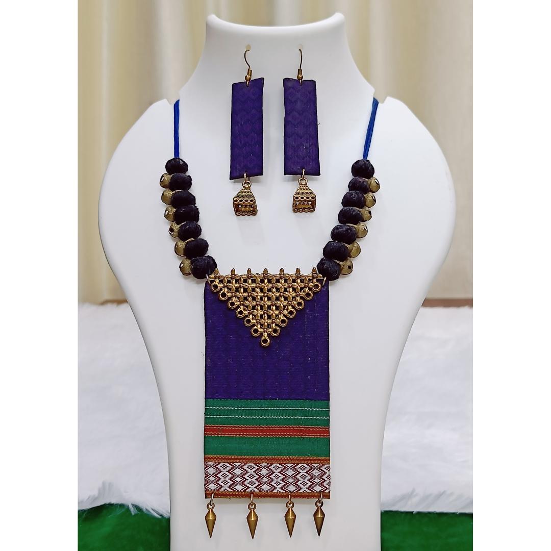 Boho Chic Fabric Necklace - Handmade Fabric Necklace