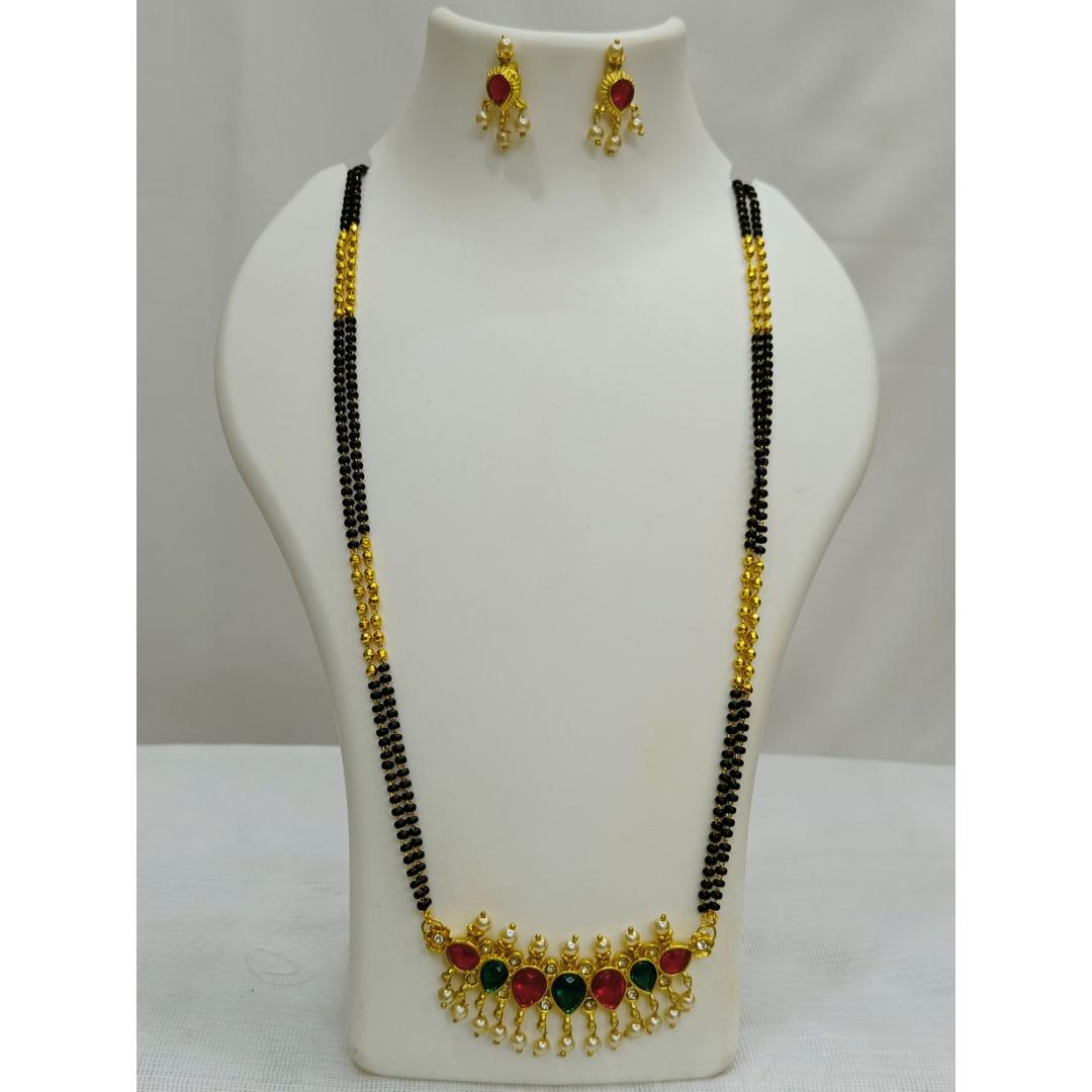 Celestial Bond Collection - Long Mangalsutra With Earrings