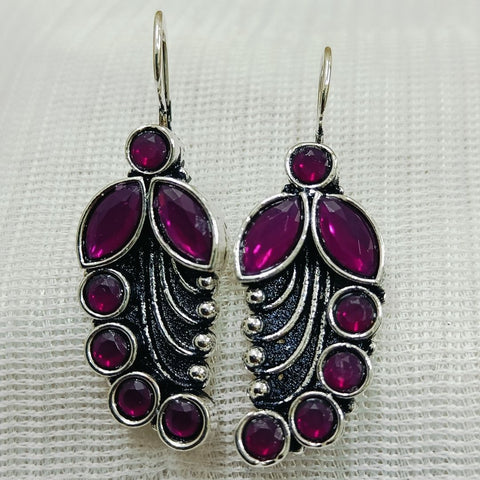 Heirloom Purple Oxidized Earrings