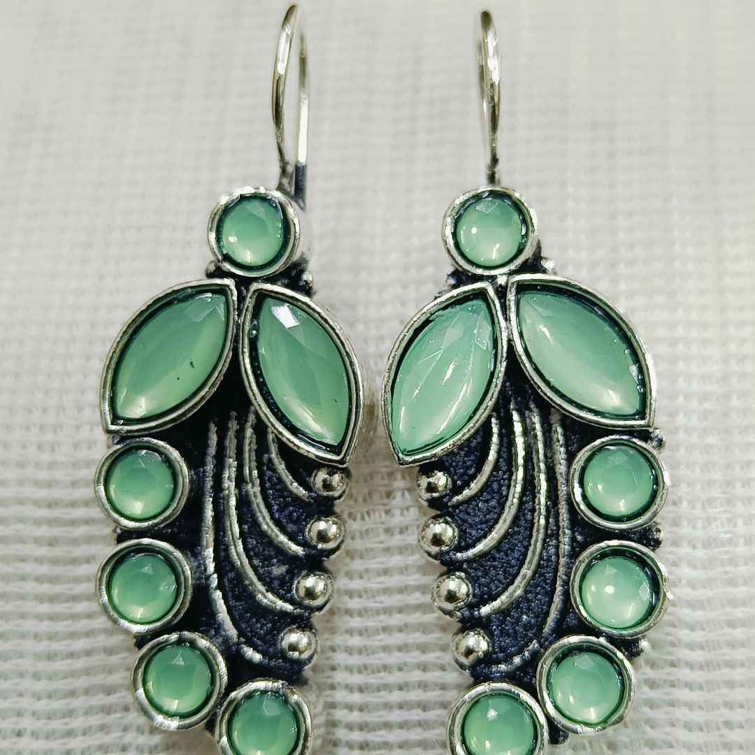 "Celadon Dream" Oxidized Earrings