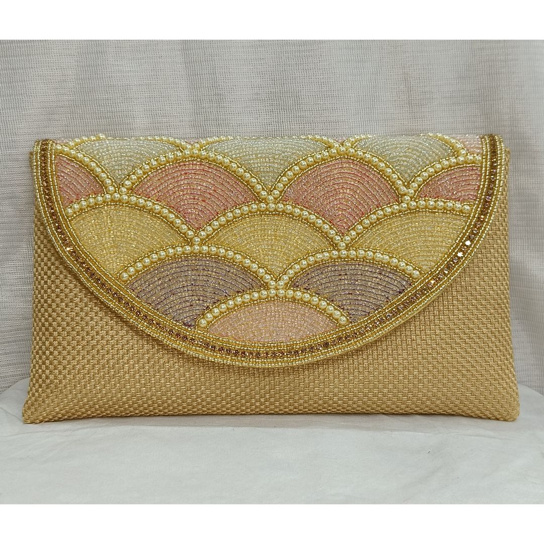The Venetian Pearl Scallop Classy Party Wear Clutch