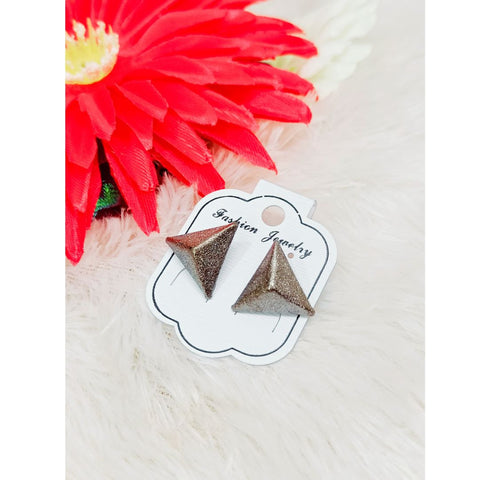 Grey Triangle Drop Fancy Earrings with Cubic Zirconia