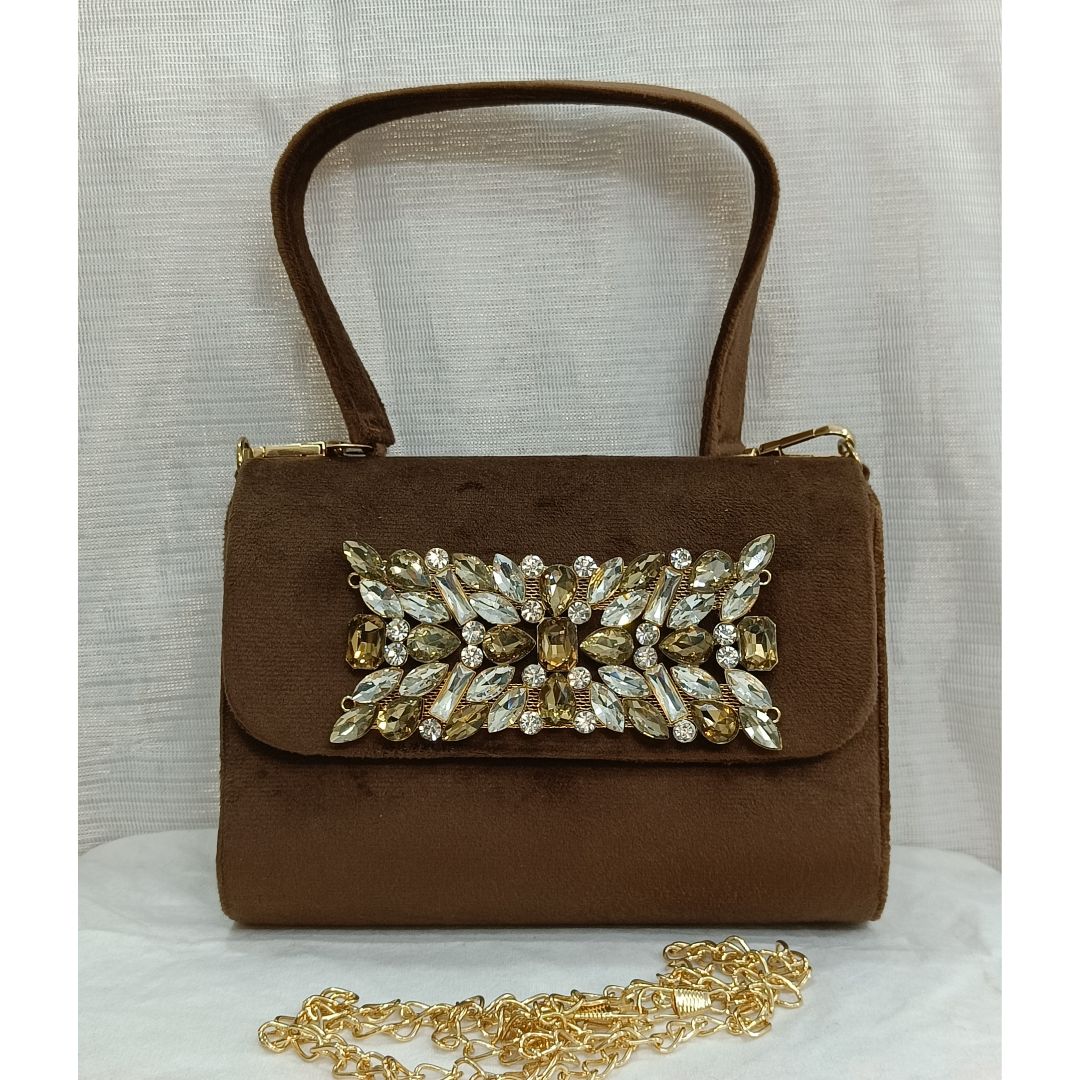 Chocolate Sparkle Classy Partywear Handbag