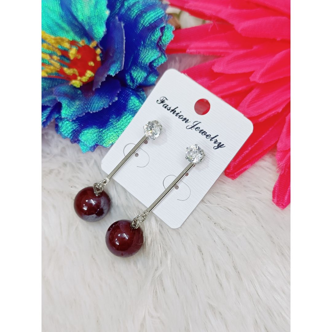 Maroon Color Fancy Earrings