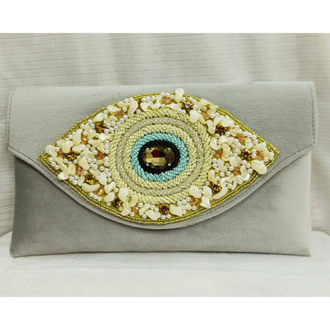 The Nazar [Eye] Embellished Classy Party Wear Clutch