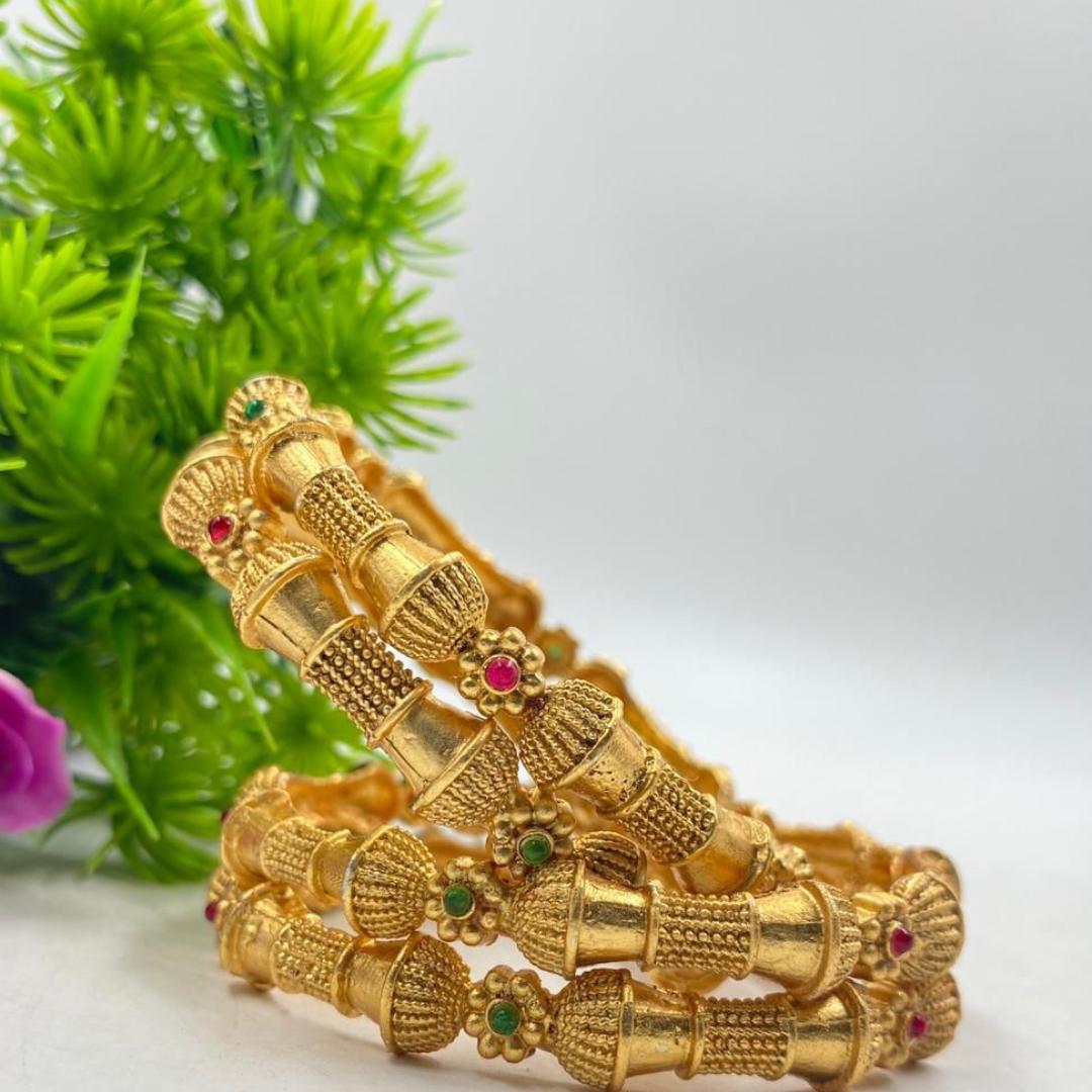 Opulent Orchid Bangles - 4 Piece Set